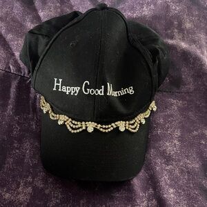 Black Embellished Cap